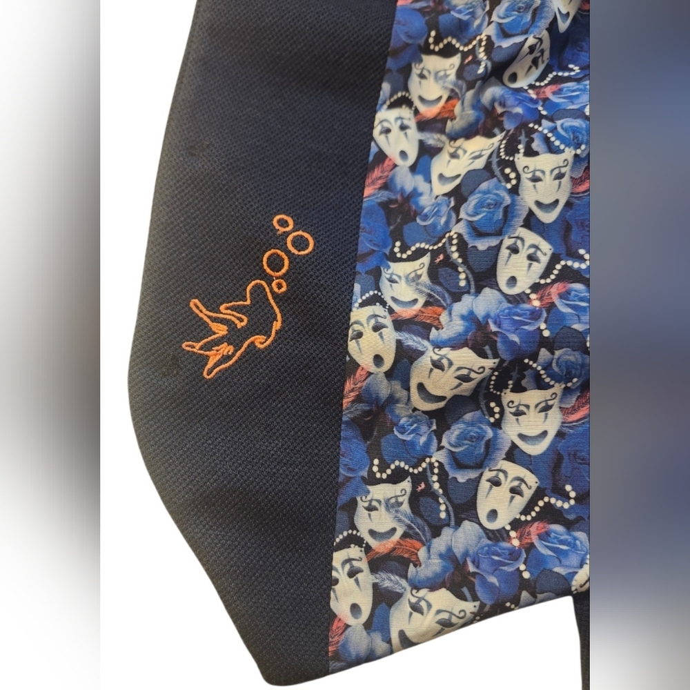 A Fish Named Fred Statement Vest With Clown Patterened Lining & Unique Details